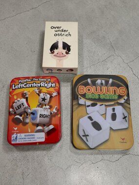 PassPlay Left Center Right Game Bowling Dice Game Over Under Ostrich Card Game S